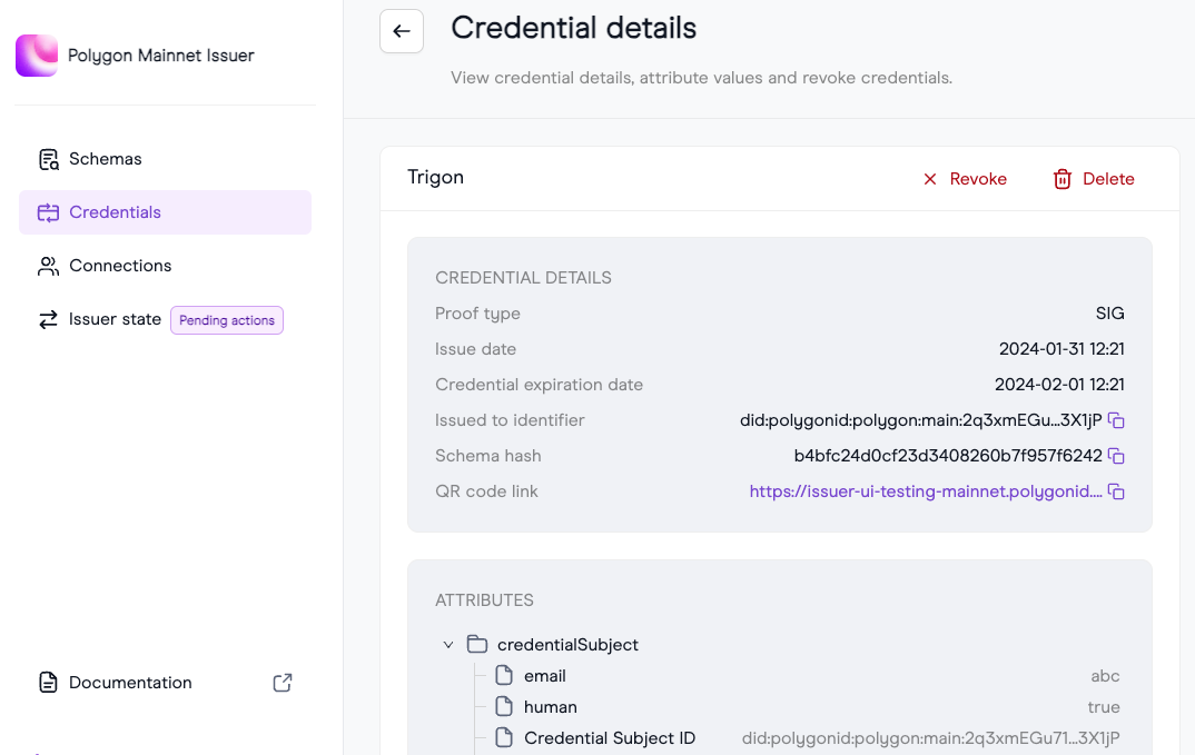 Revoke Credential